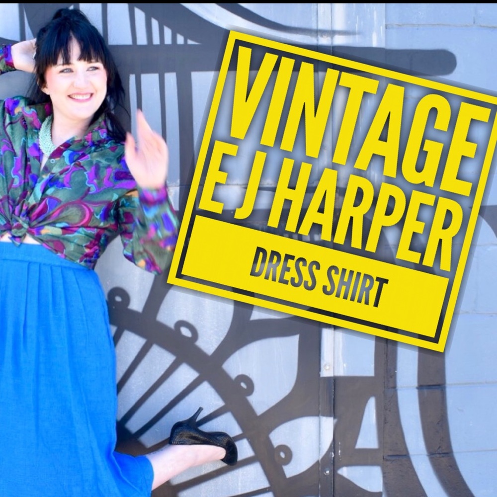 EUC Vintage- E J Harper-  80s Dress Shirt : Size 8